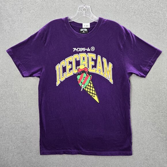 Icecream‎ Men Shirt Large Purple Logo College Short Sleeve Tee - Picture 1 of 10